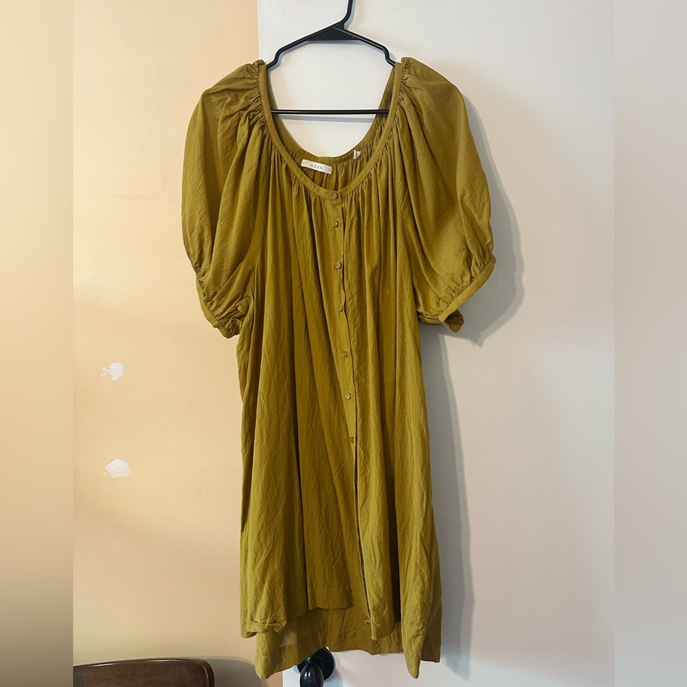 DÔEN Mustard Yellow Button-Down Dress